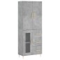 vidaXL Credenza Grigio Cemento 69,5x34x180 cm in Legno Multistrato vidaXL Credenza Grigio Cemento 69,5x34x180 cm in Legno Multistrato