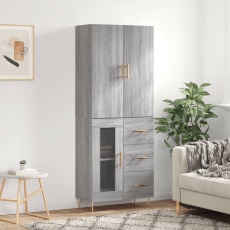 vidaXL Credenza Grigio Sonoma 69,5x34x180 cm in Legno Multistrato