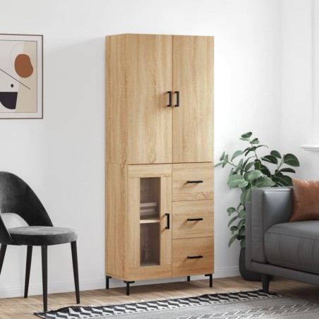 vidaXL Credenza Rovere Sonoma 69,5x34x180 cm in Legno Multistrato