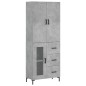 vidaXL Credenza Grigio Cemento 69,5x34x180 cm in Legno Multistrato vidaXL Credenza Grigio Cemento 69,5x34x180 cm in Legno Multistrato