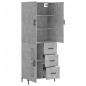 vidaXL Credenza Grigio Cemento 69,5x34x180 cm in Legno Multistrato vidaXL Credenza Grigio Cemento 69,5x34x180 cm in Legno Multistrato