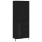 vidaXL Credenza Nera 69,5x34x180 cm in Legno Multistrato vidaXL Credenza Nera 69,5x34x180 cm in Legno Multistrato