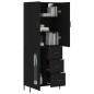 vidaXL Credenza Nera 69,5x34x180 cm in Legno Multistrato vidaXL Credenza Nera 69,5x34x180 cm in Legno Multistrato