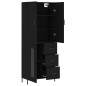 vidaXL Credenza Nera 69,5x34x180 cm in Legno Multistrato vidaXL Credenza Nera 69,5x34x180 cm in Legno Multistrato