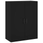 vidaXL Credenza Nera 69,5x34x180 cm in Legno Multistrato vidaXL Credenza Nera 69,5x34x180 cm in Legno Multistrato