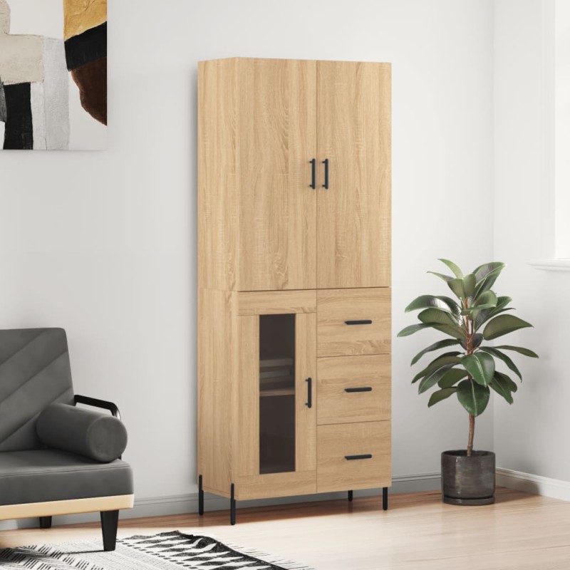 vidaXL Credenza Rovere Sonoma 69,5x34x180 cm in Legno Multistrato vidaXL Credenza Rovere Sonoma 69,5x34x180 cm in Legno Multistrato