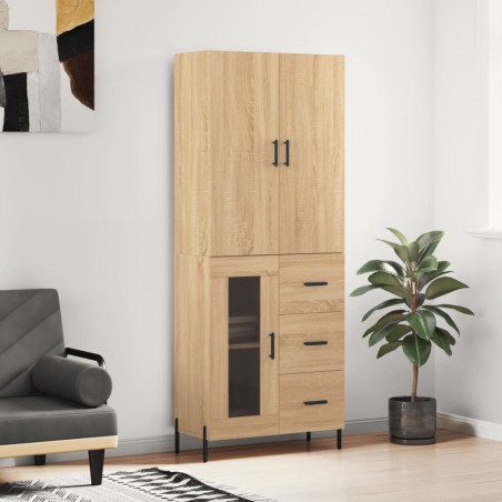 vidaXL Credenza Rovere Sonoma 69,5x34x180 cm in Legno Multistrato