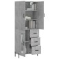 vidaXL Credenza Grigio Cemento 69,5x34x180 cm in Legno Multistrato vidaXL Credenza Grigio Cemento 69,5x34x180 cm in Legno Multistrato