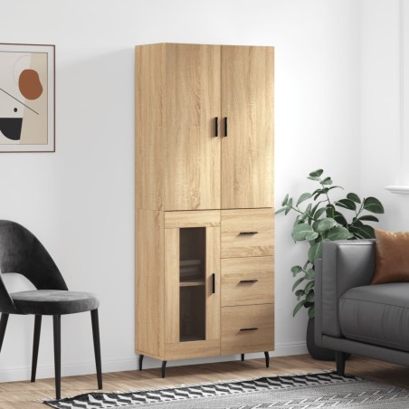 vidaXL Credenza Rovere Sonoma 69,5x34x180 cm in Legno Multistrato