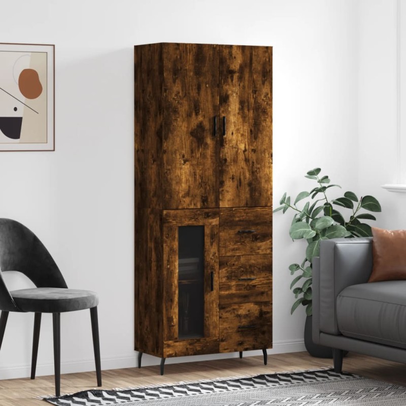 vidaXL Credenza Rovere Fumo 69,5x34x180 cm in Legno Multistrato vidaXL Credenza Rovere Fumo 69,5x34x180 cm in Legno Multistrato