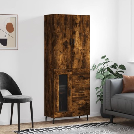 vidaXL Credenza Rovere Fumo  69,5x34x180 cm in Legno Multistrato