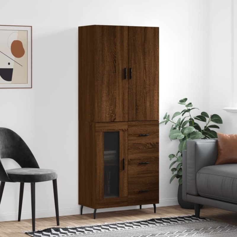 vidaXL Credenza Rovere Marrone 69,5x34x180 cm in Legno Multistrato vidaXL Credenza Rovere Marrone 69,5x34x180 cm in Legno Multistrato
