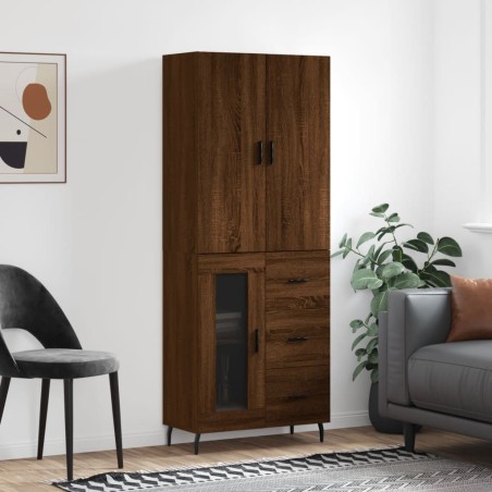 vidaXL Credenza Rovere Marrone 69,5x34x180 cm in Legno Multistrato