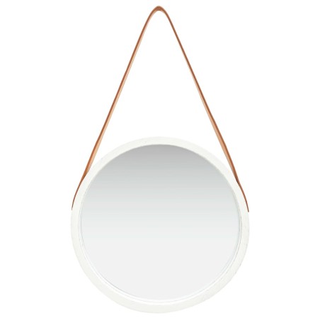 Specchio da Parete con Cinghia 40 cm Bianco