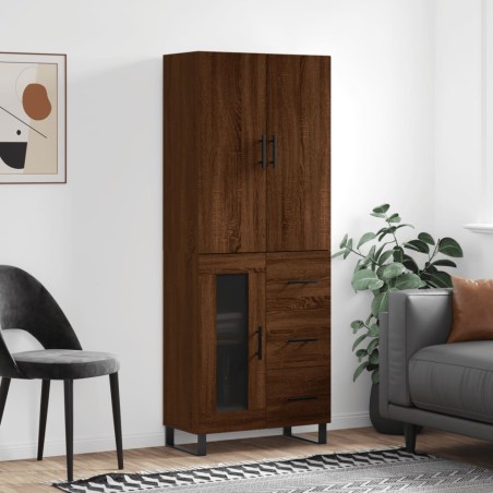 vidaXL Credenza Rovere Marrone 69,5x34x180 cm in Legno Multistrato