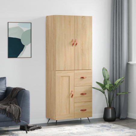 vidaXL Credenza Rovere Sonoma 69,5x34x180 cm in Legno Multistrato