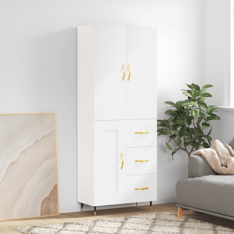 vidaXL Credenza Bianca 69,5x34x180 cm in Legno Multistrato vidaXL Credenza Bianca 69,5x34x180 cm in Legno Multistrato