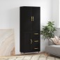 vidaXL Credenza Nera 69,5x34x180 cm in Legno Multistrato vidaXL Credenza Nera 69,5x34x180 cm in Legno Multistrato