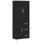 vidaXL Credenza Nera 69,5x34x180 cm in Legno Multistrato vidaXL Credenza Nera 69,5x34x180 cm in Legno Multistrato