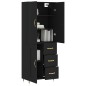 vidaXL Credenza Nera 69,5x34x180 cm in Legno Multistrato vidaXL Credenza Nera 69,5x34x180 cm in Legno Multistrato