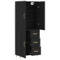 vidaXL Credenza Nera 69,5x34x180 cm in Legno Multistrato vidaXL Credenza Nera 69,5x34x180 cm in Legno Multistrato