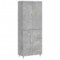 vidaXL Credenza Grigio Cemento 69,5x34x180 cm in Legno Multistrato vidaXL Credenza Grigio Cemento 69,5x34x180 cm in Legno Multistrato