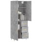 vidaXL Credenza Grigio Cemento 69,5x34x180 cm in Legno Multistrato vidaXL Credenza Grigio Cemento 69,5x34x180 cm in Legno Multistrato