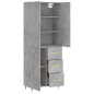 vidaXL Credenza Grigio Cemento 69,5x34x180 cm in Legno Multistrato vidaXL Credenza Grigio Cemento 69,5x34x180 cm in Legno Multistrato