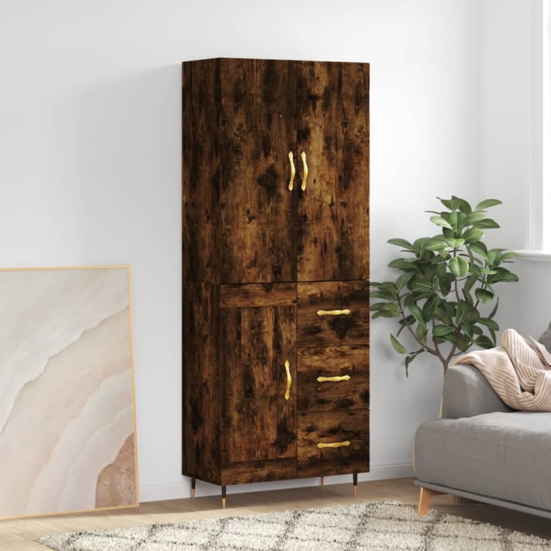 vidaXL Credenza Rovere Fumo 69,5x34x180 cm in Legno Multistrato vidaXL Credenza Rovere Fumo 69,5x34x180 cm in Legno Multistrato