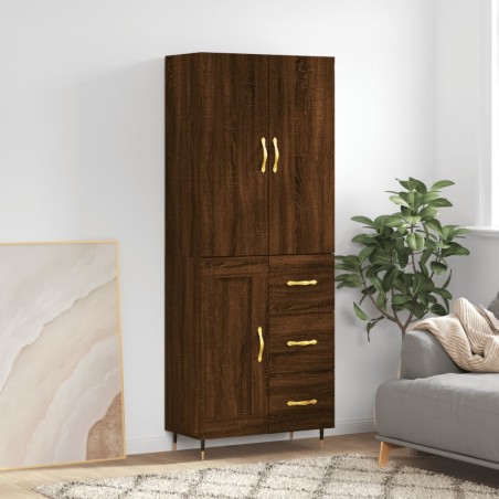 vidaXL Credenza Rovere Marrone 69,5x34x180 cm in Legno Multistrato