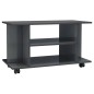 Mobile TV con Ruote Grigio Lucido 80x40x40 cm in Truciolato Mobile TV con Ruote Grigio Lucido 80x40x40 cm in Truciolato