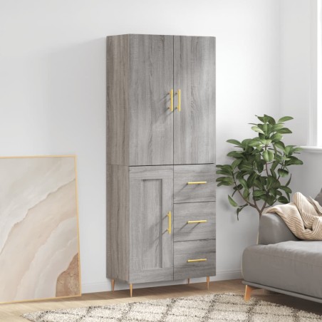 vidaXL Credenza Grigio Sonoma 69,5x34x180 cm in Legno Multistrato