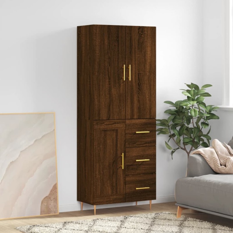 vidaXL Credenza Rovere Marrone 69,5x34x180 cm in Legno Multistrato vidaXL Credenza Rovere Marrone 69,5x34x180 cm in Legno Multistrato