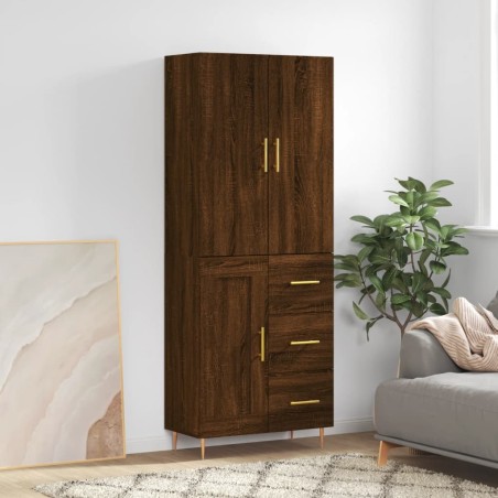 vidaXL Credenza Rovere Marrone 69,5x34x180 cm in Legno Multistrato