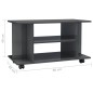Mobile TV con Ruote Grigio Lucido 80x40x40 cm in Truciolato Mobile TV con Ruote Grigio Lucido 80x40x40 cm in Truciolato