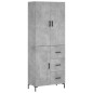 vidaXL Credenza Grigio Cemento 69,5x34x180 cm in Legno Multistrato vidaXL Credenza Grigio Cemento 69,5x34x180 cm in Legno Multistrato