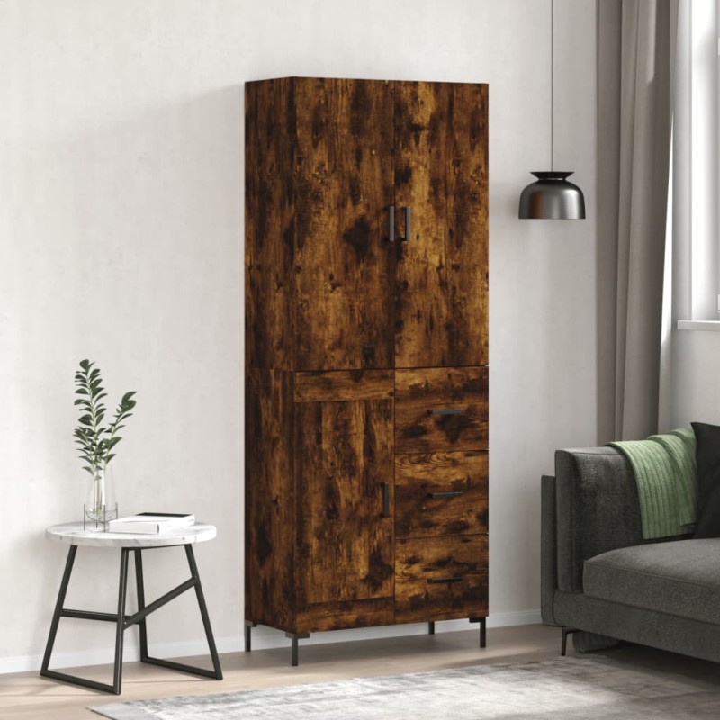 vidaXL Credenza Rovere Fumo 69,5x34x180 cm in Legno Multistrato vidaXL Credenza Rovere Fumo 69,5x34x180 cm in Legno Multistrato