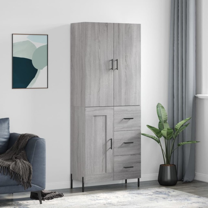 vidaXL Credenza Grigio Sonoma 69,5x34x180 cm in Legno Multistrato vidaXL Credenza Grigio Sonoma 69,5x34x180 cm in Legno Multistrato