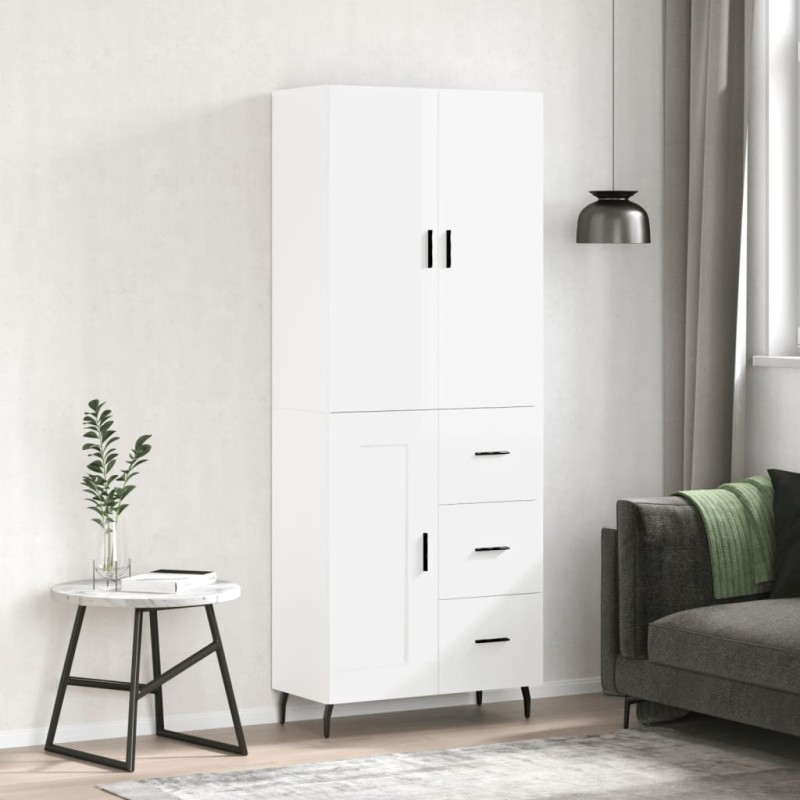 vidaXL Credenza Bianco Lucido 69,5x34x180 cm in Legno Multistrato vidaXL Credenza Bianco Lucido 69,5x34x180 cm in Legno Multistrato