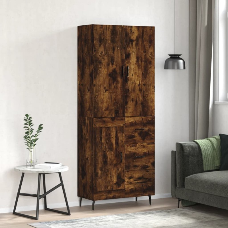 vidaXL Credenza Rovere Fumo 69,5x34x180 cm in Legno Multistrato vidaXL Credenza Rovere Fumo 69,5x34x180 cm in Legno Multistrato