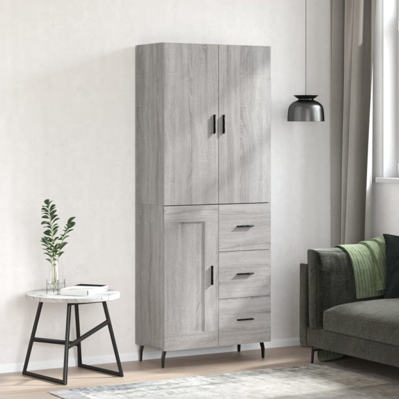 vidaXL Credenza Grigio Sonoma 69,5x34x180 cm in Legno Multistrato vidaXL Credenza Grigio Sonoma 69,5x34x180 cm in Legno Multistrato