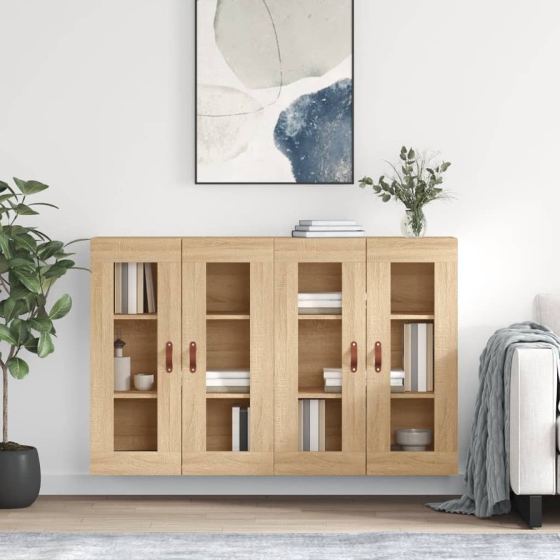 vidaXL Armadietti a Parete 2 pz Rovere Sonoma in Legno Multistrato vidaXL Armadietti a Parete 2 pz Rovere Sonoma in Legno Multistrato