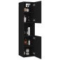 Armadio da Bagno Nero 30x30x130 cm in Truciolato Armadio da Bagno Nero 30x30x130 cm in Truciolato