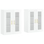 vidaXL Armadietti a Parete 2 pz Bianco Lucido in Legno Multistrato vidaXL Armadietti a Parete 2 pz Bianco Lucido in Legno Multistrato