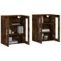 vidaXL Armadietti a Parete 2 pz Rovere Fumo in Legno Multistrato vidaXL Armadietti a Parete 2 pz Rovere Fumo in Legno Multistrato