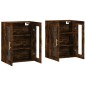 vidaXL Armadietti a Parete 2 pz Rovere Fumo in Legno Multistrato vidaXL Armadietti a Parete 2 pz Rovere Fumo in Legno Multistrato