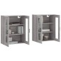 vidaXL Armadietti a Parete 2 pz Grigio Sonoma in Legno Multistrato vidaXL Armadietti a Parete 2 pz Grigio Sonoma in Legno Multistrato