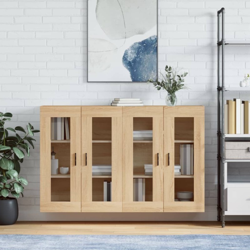 vidaXL Armadietti a Parete 2 pz Rovere Sonoma in Legno Multistrato vidaXL Armadietti a Parete 2 pz Rovere Sonoma in Legno Multistrato