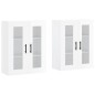 vidaXL Armadietti a Parete 2 pz Bianco Lucido in Legno Multistrato