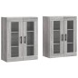 vidaXL Armadietti a Parete 2 pz Grigio Sonoma in Legno Multistrato vidaXL Armadietti a Parete 2 pz Grigio Sonoma in Legno Multistrato